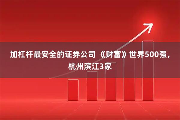 加杠杆最安全的证券公司 《财富》世界500强，杭州滨江3家